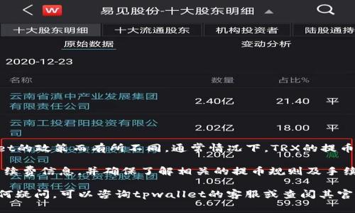关于tpwallet提币TRX的手续费，具体收费金额可以因市场情况、网络拥堵程度以及tpwallet的政策而有所不同。通常情况下，TRX的提币手续费相对较低，可能在0.1 TRX到1 TRX之间，具体金额可以在tpwallet的提币页面查看。

由于加密货币市场瞬息万变，因此建议用户在使用tpwallet进行提币时，注意查看最新的手续费信息，并确保了解相关的提币规则及手续。此外，注意网络的状态，因为在网络高峰期，手续费可能会有相应的调整。

为了确保你的提币过程顺利，建议你提前确认TRX的最新手续费并做好相关准备。如果有任何疑问，可以咨询tpwallet的客服或查阅其官方网站提供的相关信息。